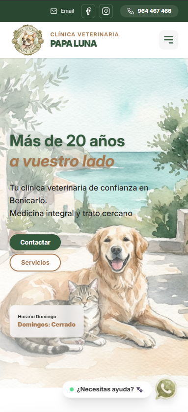 Web Papa Luna - Móvil